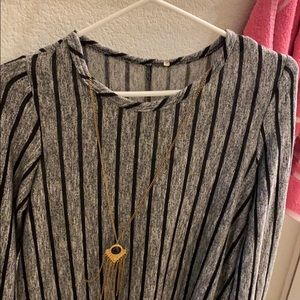 Long sleeve Grey and black stripe shirt